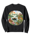 Fresh South Asia Bangladesh Rickshaws Printed Sweatshirt For Men And Women Featuring A Chill Classic Fit Vibe, black crewneck with tiger print.