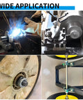 Split Shaft Collar Set Of 4, 6mm Bore Aluminum Locking Collars With M4 Screws, 20mm Outer Diameter, 8mm Thick, One Piece Split Design That Locks In Place And Keeps Standard Shafts Secure, shown on machine shafts