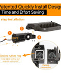 3 Pack 150W LED Shoebox Parking Lot Lights With 22500 Lumens 5000K Dusk Till Dawn Easy Install Slip Fitter Outdoor IP65 Waterproof 120 277V Pole Lighting For Driveways And Parking Lots installation guide highlighting quick connect design.