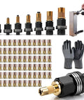 Heavy Duty Carbon Steel Rivet Nut Tool Set M3 To M12 Kit With Mandrel For Easy Threaded Inserts In Auto Repair Sheet Metal DIY Projects And Metal Fastening No Welding Needed Pro Grade Performance, mandrels and inserts shown