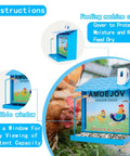 Top Shelf Metal Chicken Grit And Oyster Shell Feeder For Backyard Hens Automatic Poultry Coop Dispenser with visible window.