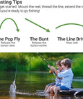 Two Pack Kids Telescopic Fishing Rod Set With Tackle Box And Net Portable Grab And Go Beginner Gear For Ages Five To Ten Easy Cast And Retrieve Green And Pink Includes Reel Lures Carry Case; two children fishing by a lake.