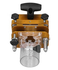 Heavy Duty Stainless Steel Router Mortise And Tenon Jig Precision Woodworking Slotting Fixture top view showing clear base and adjustable handles