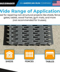 Built Like A Tank 4X4 In Steel Mending Plates Hot Dipped Galvanized Heavy Duty Framing Reinforcement Hardware For Pressure Treated Wood Rust Proof Construction Connectors Pack, showing multipurpose steel plates.