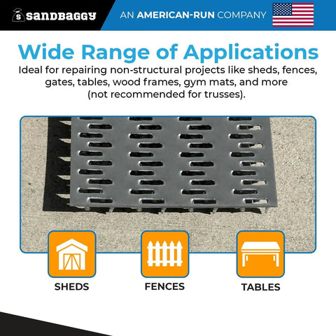 Built Like A Tank 4X4 In Steel Mending Plates Hot Dipped Galvanized Heavy Duty Framing Reinforcement Hardware For Pressure Treated Wood Rust Proof Construction Connectors Pack, showing multipurpose steel plates.