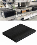 CNC Machine Bellows Cover Guard, Flexible Accordion Shield Extendable to 1.5 M, mounted on machinery showing dust protection.