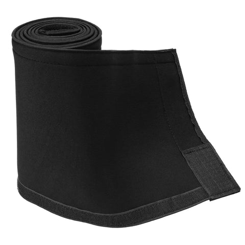 Rolled neoprene shop vac hose cover for car detailing, black, 5.9 foot length, fits 1.5 to 2.2 inch hoses, protects paint and interior.