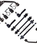 10Pcs Front Upper Control Arm And Ball Joint Kit For Ford Explorer 1995-2001, Explorer Sport Trac 2001-2005, Ranger 1998-2011, Mazda B2500 B3000 B4000 1998-2005, Mercury Mountaineer 1997-2001, black steel suspension parts