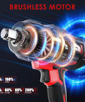 Cordless Three-Quarter Inch Beefy Torque Impact Wrench for Milwaukee 18V Batteries with brushless motor illustration