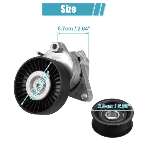 Mercedes-Benz Serpentine Drive Belt Tensioner Pulley And Idler Pulley Belt Assembly dimensions for C240 C320 CL500 CLK320 E320 E500 ML500