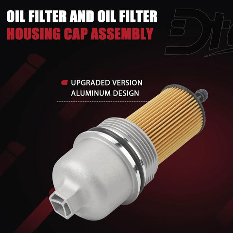 Aluminum Engine Oil Filter Housing Cap With Oil Filter Assembly Replacement For Jeep Chrysler Dodge Ram 3 6L V6 Vehicles