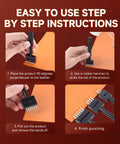 Step-by-step instructions using Super Handy Leather Hole Punch Tool Set with Interchangeable 2 4 6 Prong Attachments