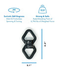 Heavy duty 5 inch swivel for Sensory Swing For Kids And Adults That Feels Like A Big Hug, 360-degree rotation, indoor and outdoor safe.