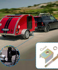 Anti Rattle Hitch Pin Shim Kit For Two Inch Receiver Eliminates Trailer Hitch Wobble Vibration And Noise No More Universal Fit, shown with trailer.