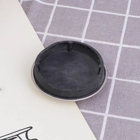 2pcs Rubber Drain Stopper for Bathtub, Bathroom and Kitchen, flat black rubber with silver rim, ideal for sealing drains.
