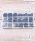 Grommet Seal Kit 125-Piece Rubber Gasket Ring Set In Plastic Box For Faucets Hoses Doors Pumps And Appliances Replacement Heavy Duty Rubber Seals For Leak Proof Performance And Worn Grommets Auto And Home Use in clear plastic organizer