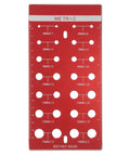 Ultimate Red Aluminum Alloy Thread Pitch Gauge Tool For Fasteners That Measures Standard And Metric Sizes With Precision Accuracy Perfect For Carpenters Mechanics And DIY Pros Who Need A Reliable Screw Nut Size Checker On The Go; red metric bolt+nut gauge