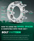 Diagram of 2Pcs 8x170 Wheel Spacers 1.5 Inch Thick with 125mm Hub Bore and 14x1.5 Thread Pitch, 8 Lug, Silver, compatibility guide