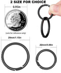 Black Titanium Key Ring With Innovative Side Push Pump Design, Heavy Duty Keychain Accessory side by side with US quarter for size reference