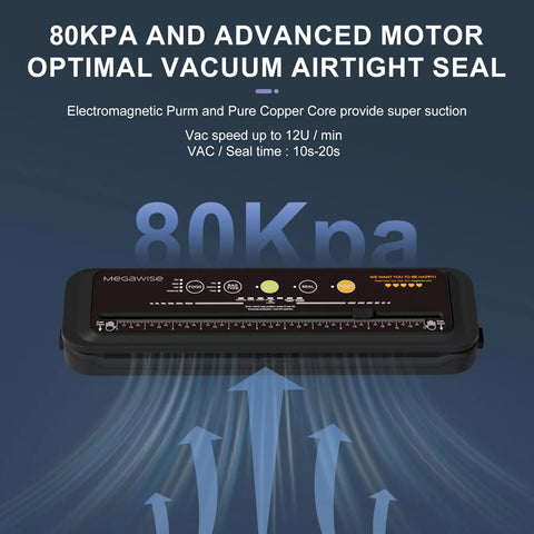 Powerful Compact Vacuum Sealer With One Touch Auto Seal, 80kPa Suction, OMNI Machine Black with control panel visible