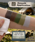 Four Color Ranger Multi Terrain Camo Face Paint Kit With Tactical Black Coyote Brown Ranger Green Desert Sand application on arm