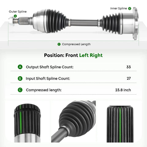 Pair Of Rock Solid Front CV Axle Assemblies Street Tough For Heavy Duty 4WD Trucks And SUV Dropping Right In With Hella Tough Joints.