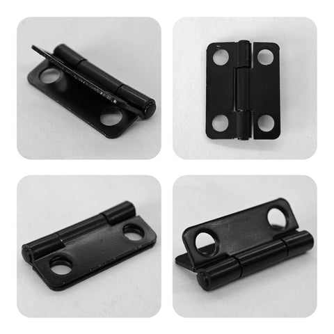 Sturdy Black Stainless Steel 1 Inch Cabinet Hinges Set Of 10 Mini Folding Butt Hinges For Wood Doors Wooden Boxes And Small DIY Projects