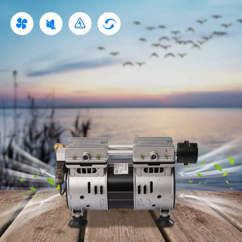 Three Quarter HP Pond Aeration Pump With Quiet Silencer, 1680 RPM, Delivers 85 Liters Per Minute Air Flow, Aerates Ponds Up To Three Acres