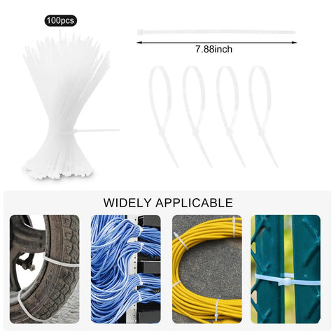 All In One Cable Management Kit With 2 Durable Sleeves 100 Zip Ties 15 Adhesive Clips 10 Cable Clips And 10 Reusable Ties