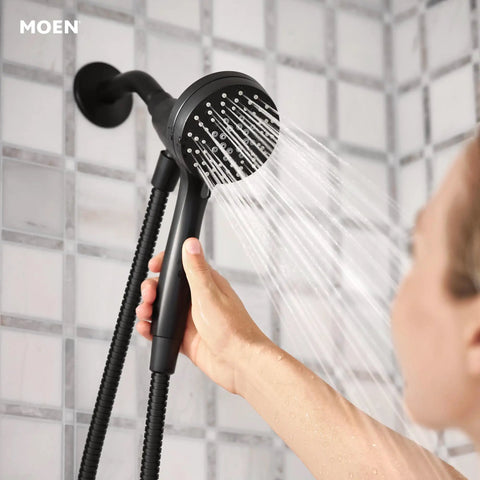 Using Engage Magnetix Eco Performance Handheld Showerhead With Magnetic Docking System, Six Spray Functions, Matte Black in shower