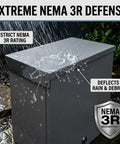 Built Tough Heavy Duty Galvanized Steel Electrical Junction Box Nema 3r Outdoor Enclosure 10 By 8 By 6 Inch With Keyed Lock deflecting rain.