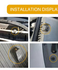 Front Windshield Washer Nozzles Kit installation on cars and trucks, showing adjustable fan spray nozzles in various angles, durable black design.