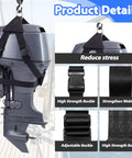 Outboard Motor Hoist Harness Set For 2-30 HP Engines Beefy Lift Straps With Durable Polyester Webbing Universal Tote with Buckles