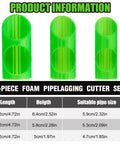 6 Pack Foam Pipe Insulation Cutter Kit, DIY Friendly Tube Cutting Guide Tools in 15mm 22mm 28mm Sizes, Durable Green
