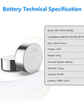 Hassle Free High Capacity Alkaline Button Batteries 40 Pack Real Deal Fit For LR41 AG3 L736 392 384 192 Reliable 1.5V Coin Cells with technical specs.