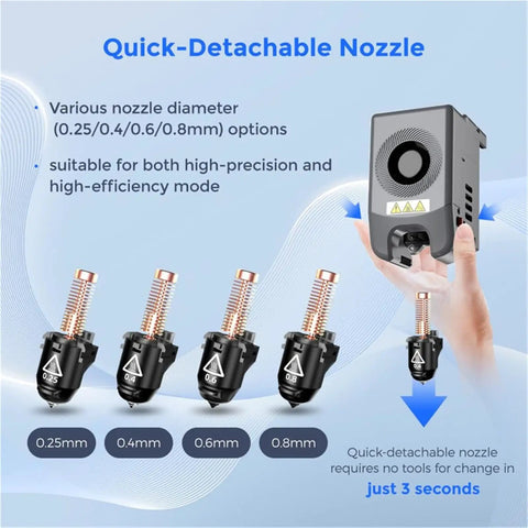 0.4mm 3S Quick Detachable Nozzle Assembly For Adventurer 5M And 5M Pro 3D Printer High Flow Up To 280C Replacement Nozzle