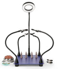 Pro Grade All In One Soldering Station With 5X Magnifying Lamp And LED Light, Includes Solder Wick And Brass Cleaner, Third Hand Kit