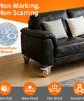 Top Shelf 4 Inch Caster Wheels With Brakes Set Of Four Heavy Duty Plate Casters built with polyurethane for silent rolling on furniture.