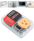 Ride Safe Voltage Protector And Surge Block Outlet Keeps Your Fridge Air Conditioner And Tv Locked Down From Crazy Power Freakouts With 20 Amp 2400 Watt Overvoltage Guard Us Plug, clear view of front with power switch.