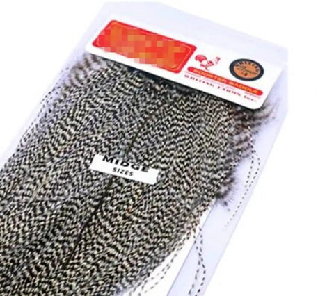 10 Pack Bronze Rooster Saddle Fly Tying Feathers For Midge NAT Grizzly Color in packaging for trout fishing hooks size 18 20