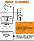 Wiring diagram for Beefy 12V 250A Winch Solenoid Relay Contactor With 2 Pieces Wireless Remote Controller Kit And 4 Pieces Pre Wires For 2000 To 5000 Lbs ATV UTV Truck Winches DPDT 2NO 2NC Intermittent Duty Weatherproof 150 Ft Range, 12V battery, winch and control box connections