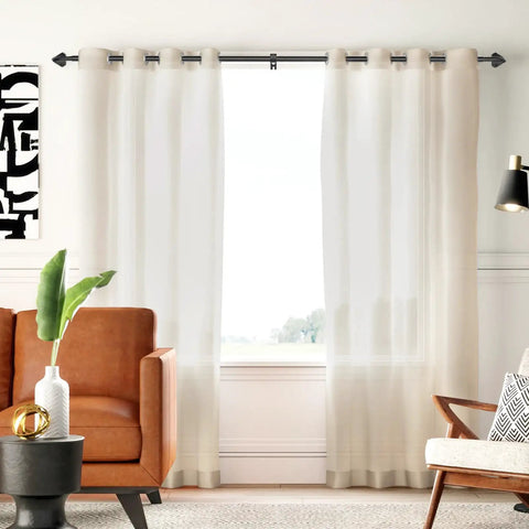 Wrap Around Blackout Curtain Rods For Windows 30 To 60 Inches, Adjustable Five Eighth Inch Rod, Black Finish, heavy duty mounted on wall