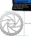 160mm Disc Brake Rotor With Six Bolts For Mountain MTB BMX Road Bikes Square Hole 2mm Thick Stainless Steel Durable Performance