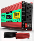 1000 Watt Power Inverter 12V Dc To 120V Ac Converter For Cars Trucks Rvs Camper Vans with dual AC sockets and USB ports.