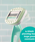 Intuition Go Disposable Razor For Sensitive Skin With BuiltIn Moisturizing Aloe Bar 4Fold Pivoting Head close-up image