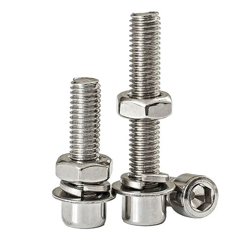304 Stainless Steel M6 Hex Socket Head Cap Screws And Nuts Kit With Fifty Sets Of Matching Nuts And Cylindrical Bolts For Indoor And Outdoor Use Great For DIY Gear Projects Furniture Electronics And Mechanical Builds, stainless steel screws and nuts