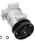 Shop Grade Air Conditioning Compressor With Pre Mounted Clutch Fits Chevy Blazer C K Series Suburban Gmc Yukon Escalade Straight Bolt Up Refreshes Your Whip Quick 1996 To 2000 with black rim and silver body.