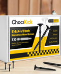 Badass Black Lag Screws Size 14 X 4 1 2 Inch Star Drive Heavy Duty Structural Wood Fasteners For Exterior Timber Framing Rust Resistant Finish With T30 Bit Included For Rock Solid Builds, pack display with screws and drive bit.
