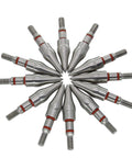 Stainless Steel Screw In Archery Field Points 12 Pack With Silicone Rings arranged in a circular pattern