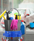 Get This 5 Gallon Bucket Dolly Cart With Swivel Casters For Easy Mobility perfect for car wash with cleaning supplies in bucket.